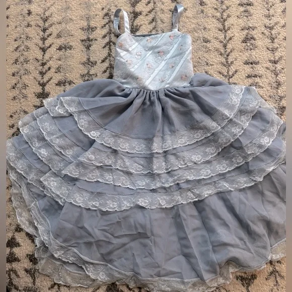 Dollcake Blue Tea At Tiffany’s Hi Low Frock Dress - Picture 3 of 11